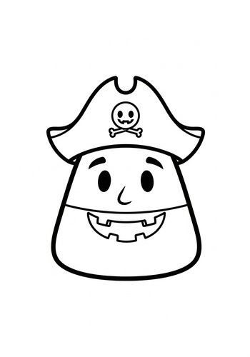 Pirate Candy Corn Coloring Page