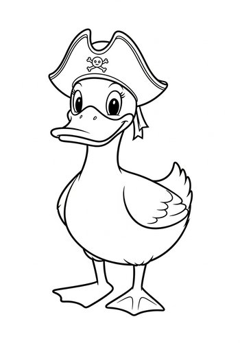 Pirate Duck Coloring Page For Kids