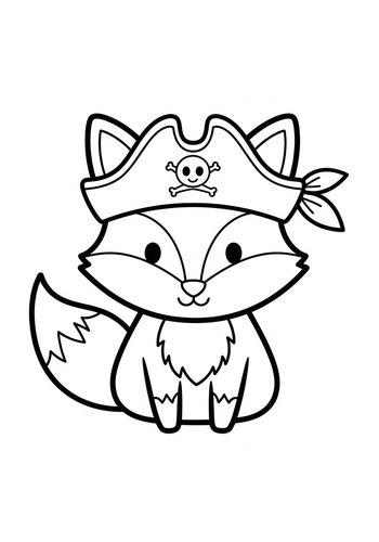 Pirate Fox Coloring Page: Fun Activity