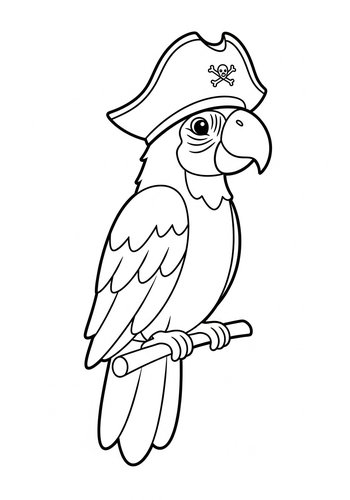 Pirate Parrot Coloring Page