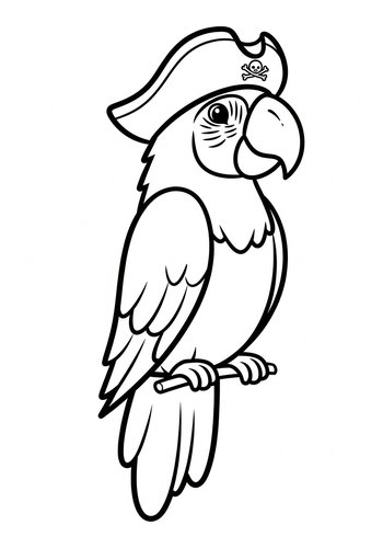 Pirate Parrot Coloring Page: Adventure Awaits