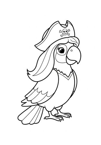 Coloring Page: Pirate Parrot Coloring Page: Ahoy, Matey