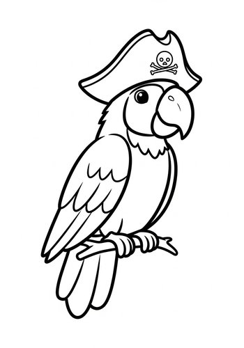 Pirate Parrot Coloring Page For Kids