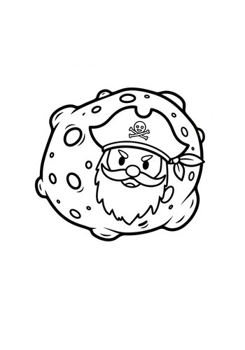 Pirate Planet Coloring Page: Galactic Adventure