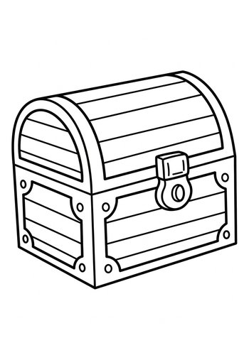 Pirate Treasure Chest Coloring Page