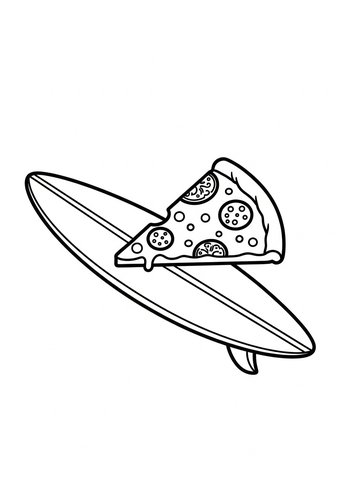 Pizza Surfing Coloring Page