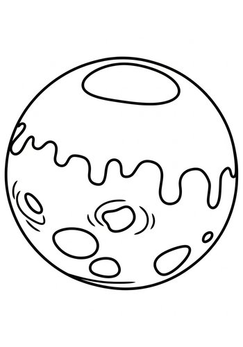 Coloring Page: Planet With Craters Coloring Page