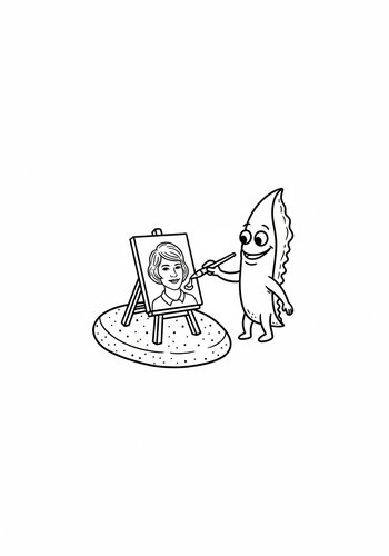 Plankton's Portrait: A Tiny Art Adventure Coloring Page