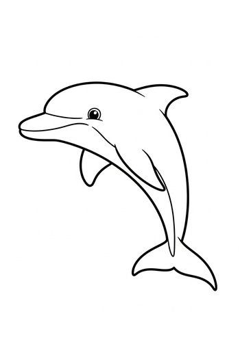 Playful Dolphin Coloring Page For Kids