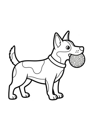 Playful Pup Coloring Page: Dog With Ball
