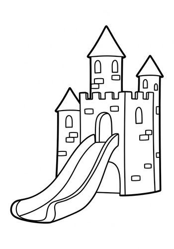 Playground Castle Coloring Page