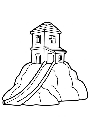 Playhouse On A Hill Coloring Page