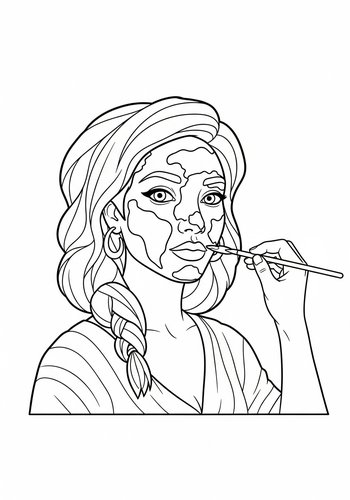 Pleakley's Transformation: A Coloring Page Of An Earth Woman Portrait