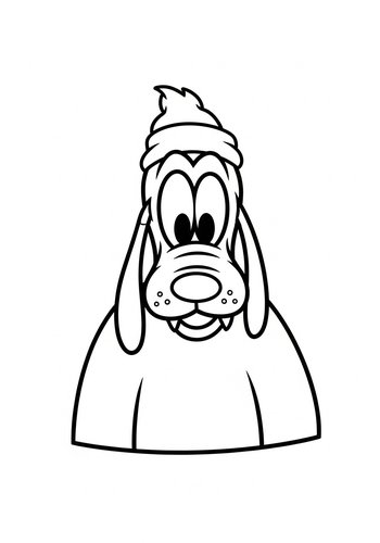 Pluto Ready For Winter Coloring Page