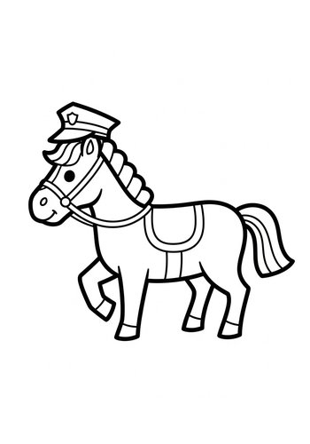 Coloring Page: Police Horse Coloring Page: Galloping Adventures