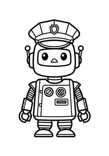 Police Robot Coloring Page: Protect And Serve