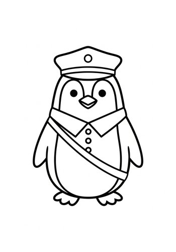 Postman Penguin Coloring Page