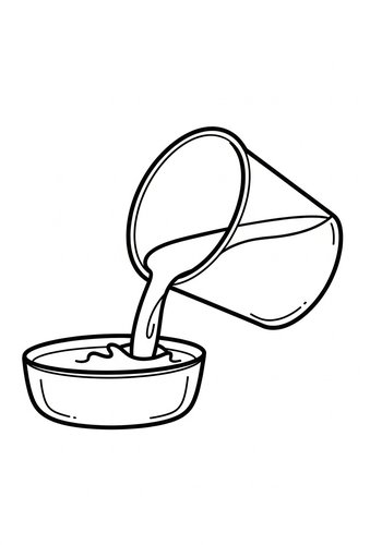 Pouring Liquid Coloring Page: Kitchen Fun