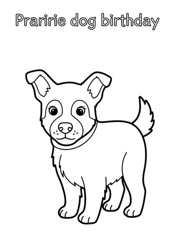 Prairie Dog Birthday Coloring Page