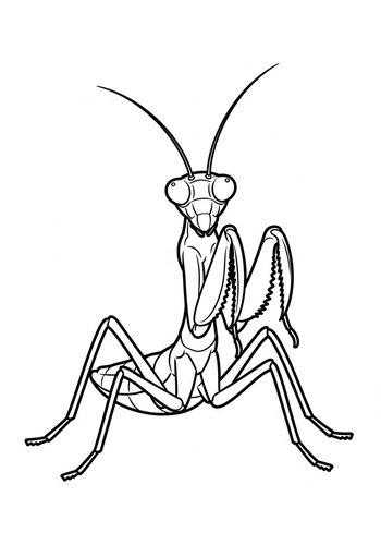 Praying Mantis Coloring Page For Kids