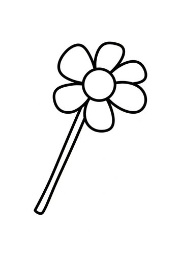 Pretty Flower On A Stick Coloring Page