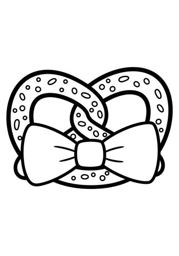 Pretzel Bow Tie Coloring Page: A Salty-sweet Treat