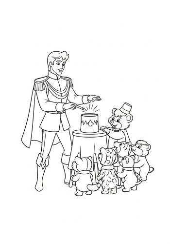 Prince Charming's Magical Performance: Coloring Page Fun