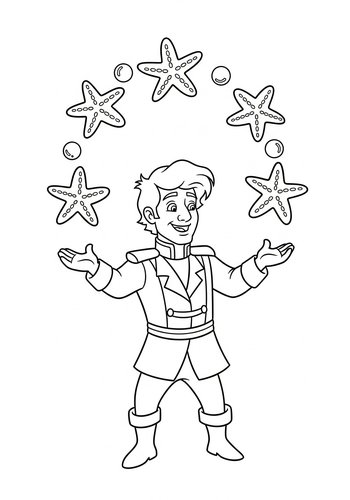 Prince Eric Juggling Starfish: A Whimsical Coloring Adventure
