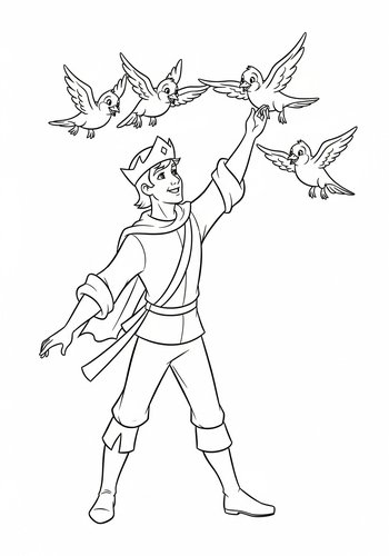Coloring Page: Prince Phillip Learning To Fly Coloring Page