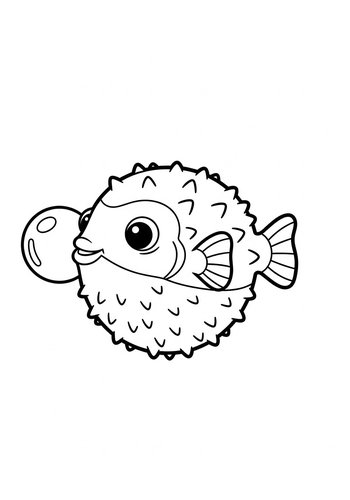 Pufferfish Pal Coloring Page: Aquatic Fun