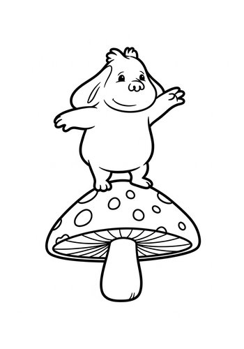 Coloring Page: Pumbaa Balancing Act: A Mushroom Coloring Page
