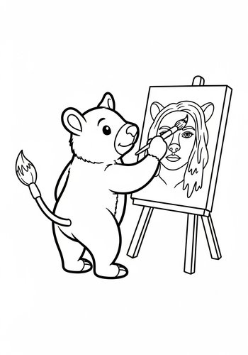 Pumba's Artistic Flair: Painting A Self-portrait With His Tail