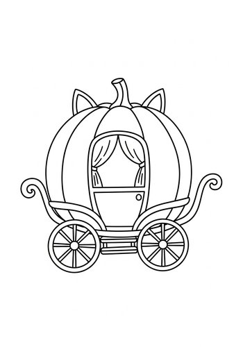 Pumpkin Carriage Coloring Page: A Fairytale Ride