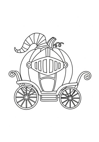 Pumpkin Carriage Coloring Page: A Magical Ride