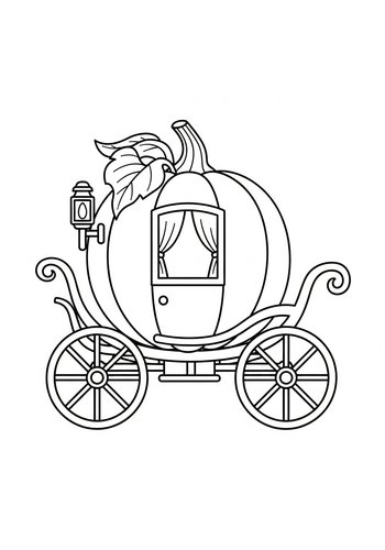 Pumpkin Carriage Coloring Page For Fairy Tales