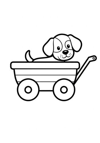 Puppy In A Wagon: Coloring Adventure