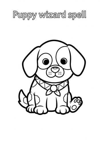 Puppy Wizard Coloring Page: Cast A Spell Of Fun