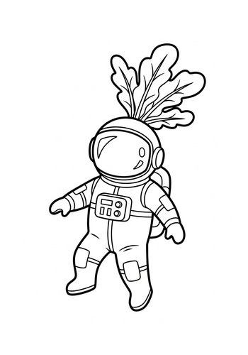 Radical Radish Astronaut Coloring Page
