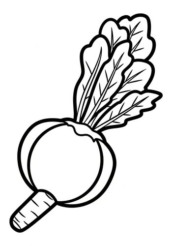 Radish Delight: A Vegetable Coloring Page