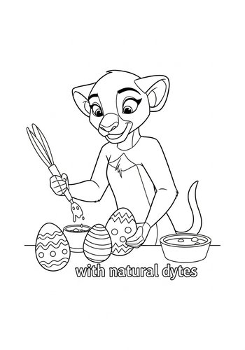 Rafiki Decorating Easter Eggs With Natural Dyes Coloring Page