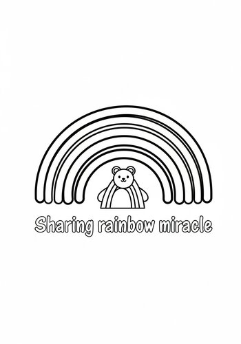 Rainbow Bear Coloring Page For Kids