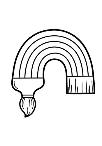 Rainbow Paintbrush Coloring Page