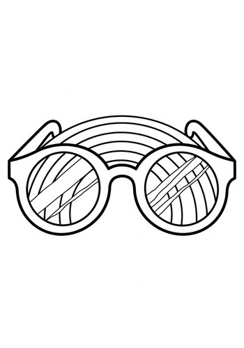 Rainbow Reflection Sunglasses Coloring Page