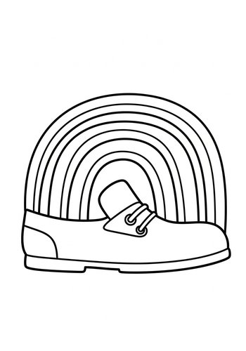Rainbow Shoe Coloring Page: Printable Art Fun
