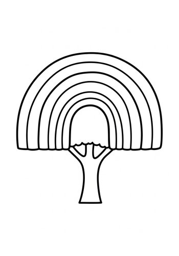 Rainbow Tree Coloring Page: A Whimsical Design