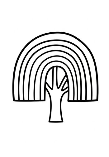 Rainbow Tree Coloring Page For Kids