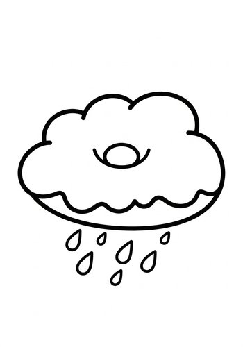 Rainy Cloud Coloring Page For Kids