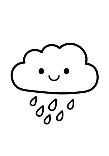 Rainy Day Cloud Coloring Page: Bring The Weather To Life