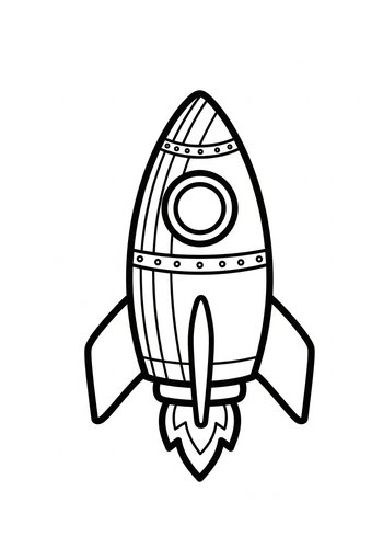 Ready For Launch: A Rocket Coloring Page
