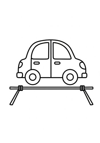 Ready-set-color: Cartoon Car On A Lift